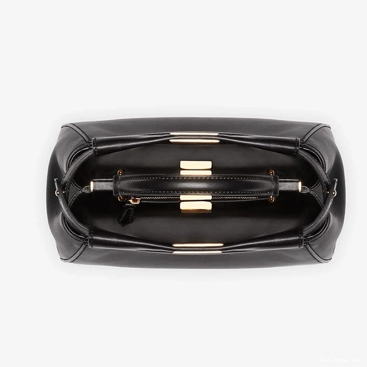 Cheap Fendi Iconic Handbag Nappa Leather Black In Mini Peekaboo 0817